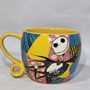 The Nightmare Before Christmas Jack & Sally Large Yellow 16 oz. Ceramic‎ Mug